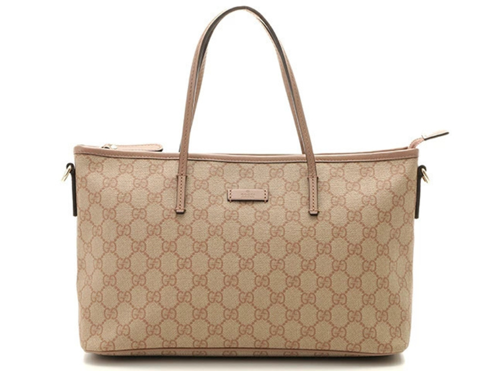 Gucci Bag Tote Pink Beige Cream Calfskin